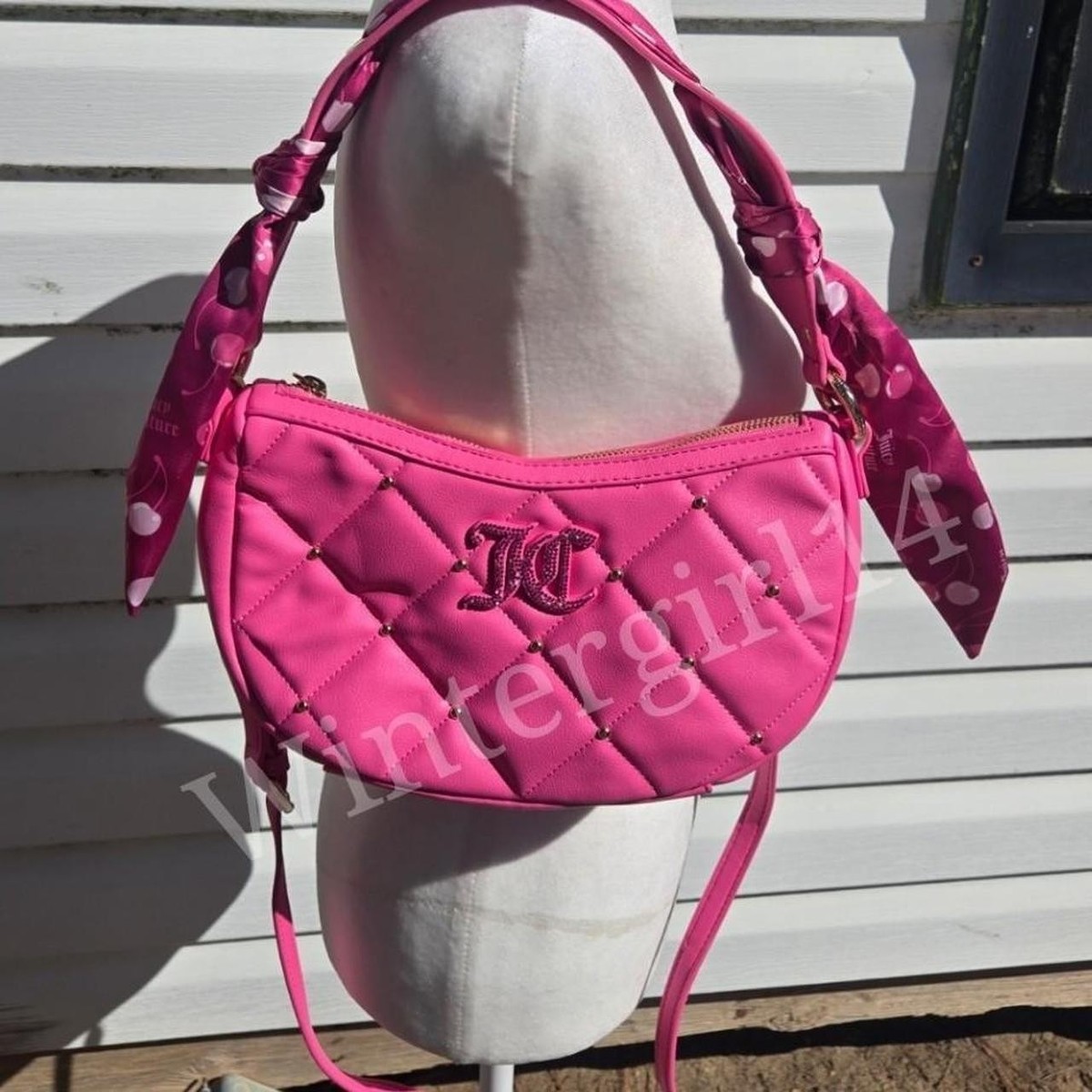 Juicy Couture Holding the Line Pink Raspberry Cherry Shoulder Bag