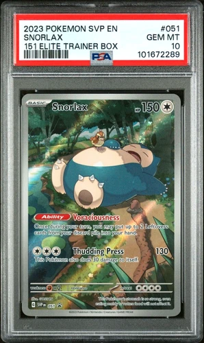 PSA 10 GEM MINT Snorlax ETB SVP 051 Black Star Pokemon 151 2023 English
