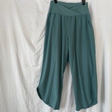 NWT Halara Mid Rise Flare Teal Athleisure Pants Womens Size Small Wide Leg
