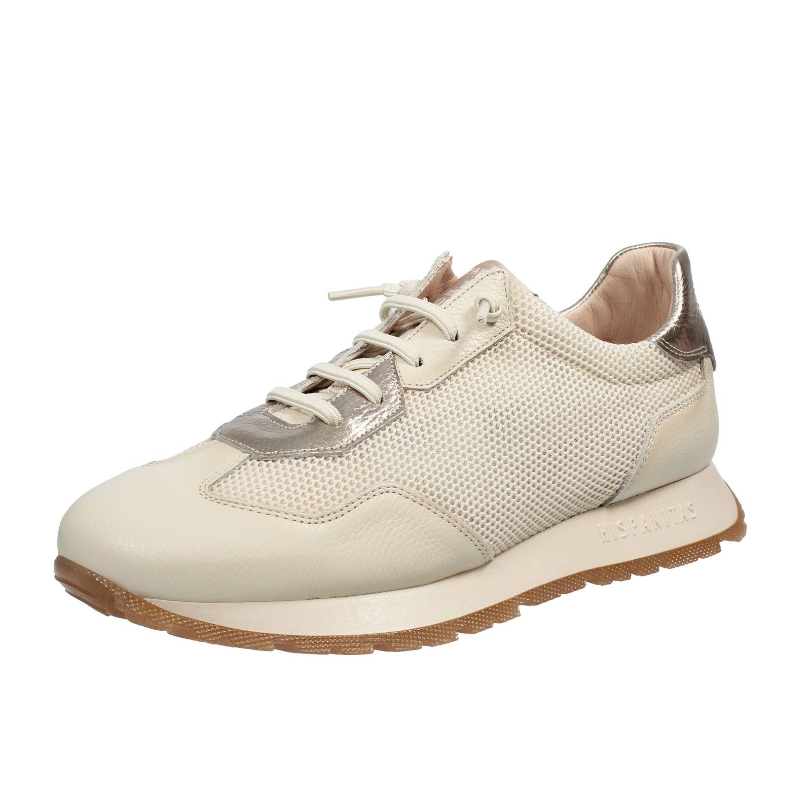 Hispanitas Sneakers In Pelle E Tessuto Bianco - Taglia 37 Scarpe Donna Sneakers