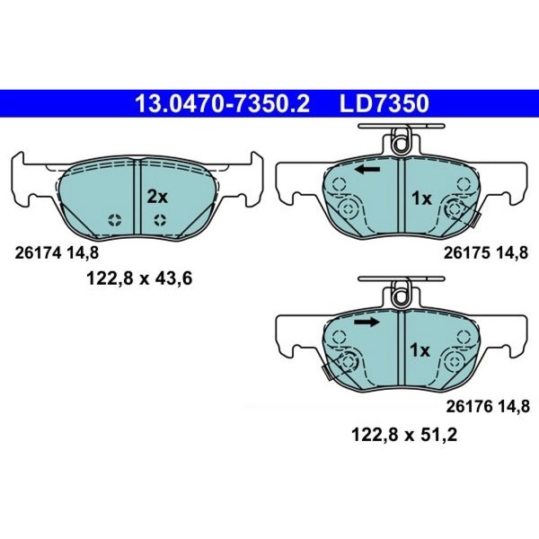 ATE Ceramic Bremsbelagsatz Hinten FüR Mazda 3 CX 30 MX 30 BP DM DR-image