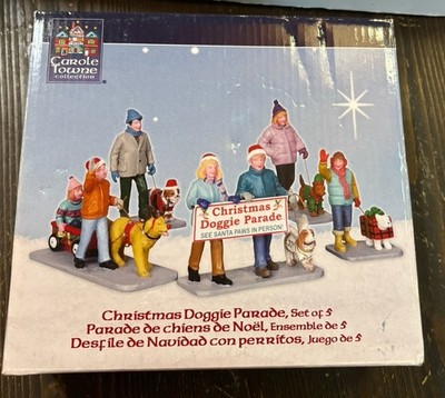 Lemax Christmas Doggie Parade Carole Towne Village City Figures Dogs Set of 5
