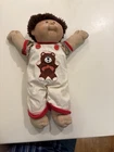 Vintage Cabbage Patch Kids Boy Doll 1986 Coleco Auburn Hair Teddy Bear Overalls
