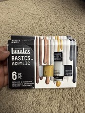 Liquitex Basics Acrylic Paint Metallic  Iridescent Colours Set 6 x 22ml