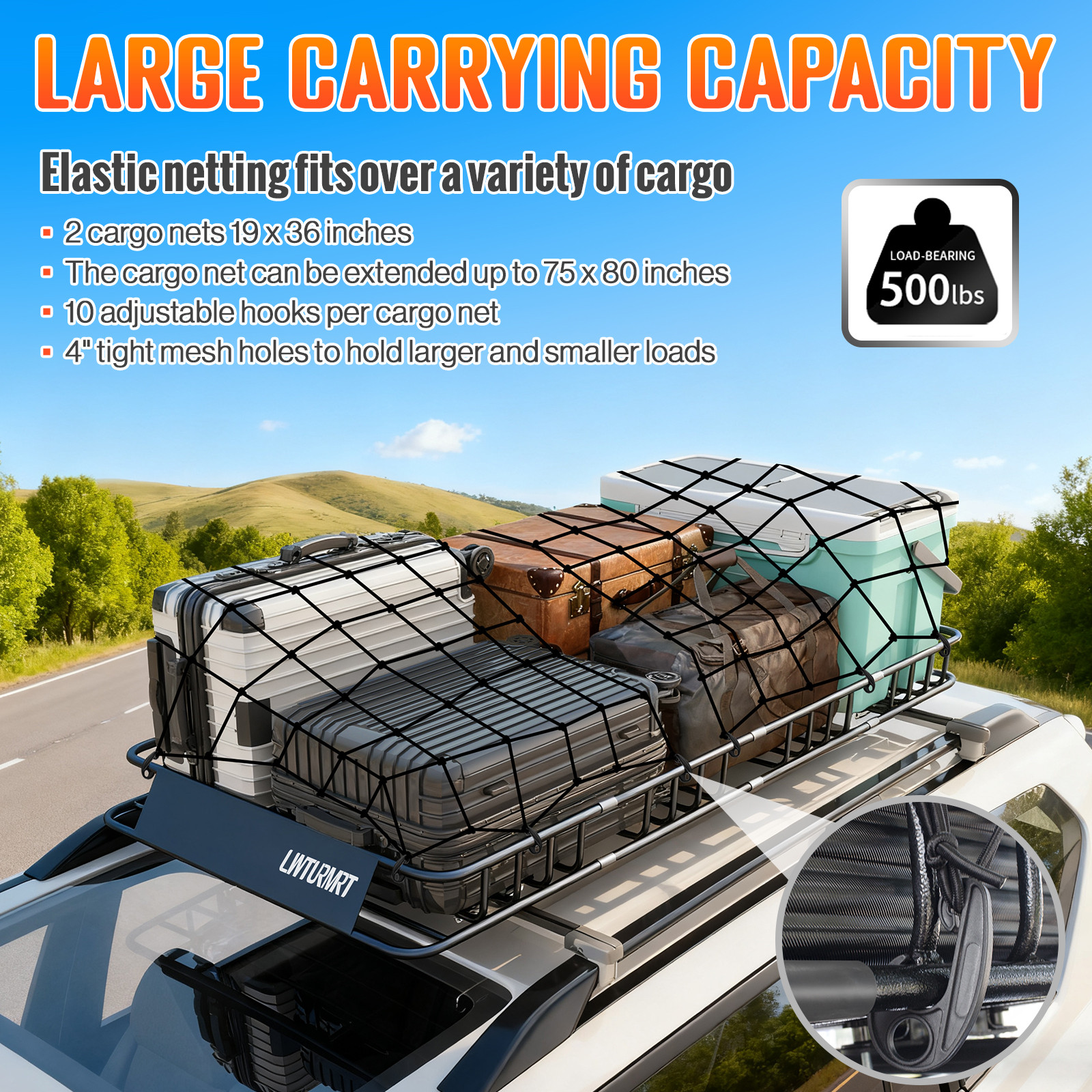 Roof Rack Fits 84" Extendable Steel Luggage Cargo Carrier Top Basket SUV Truck