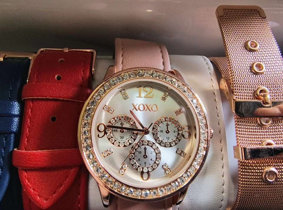 XOXO Reloj Mujer Tono Oro Rosa con 7 Correas Intercambiables NUEVO Foto 3 de 3