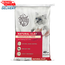  2 Pack Non-Clumping Unscented Natural Clay Litter, 40 Lbs