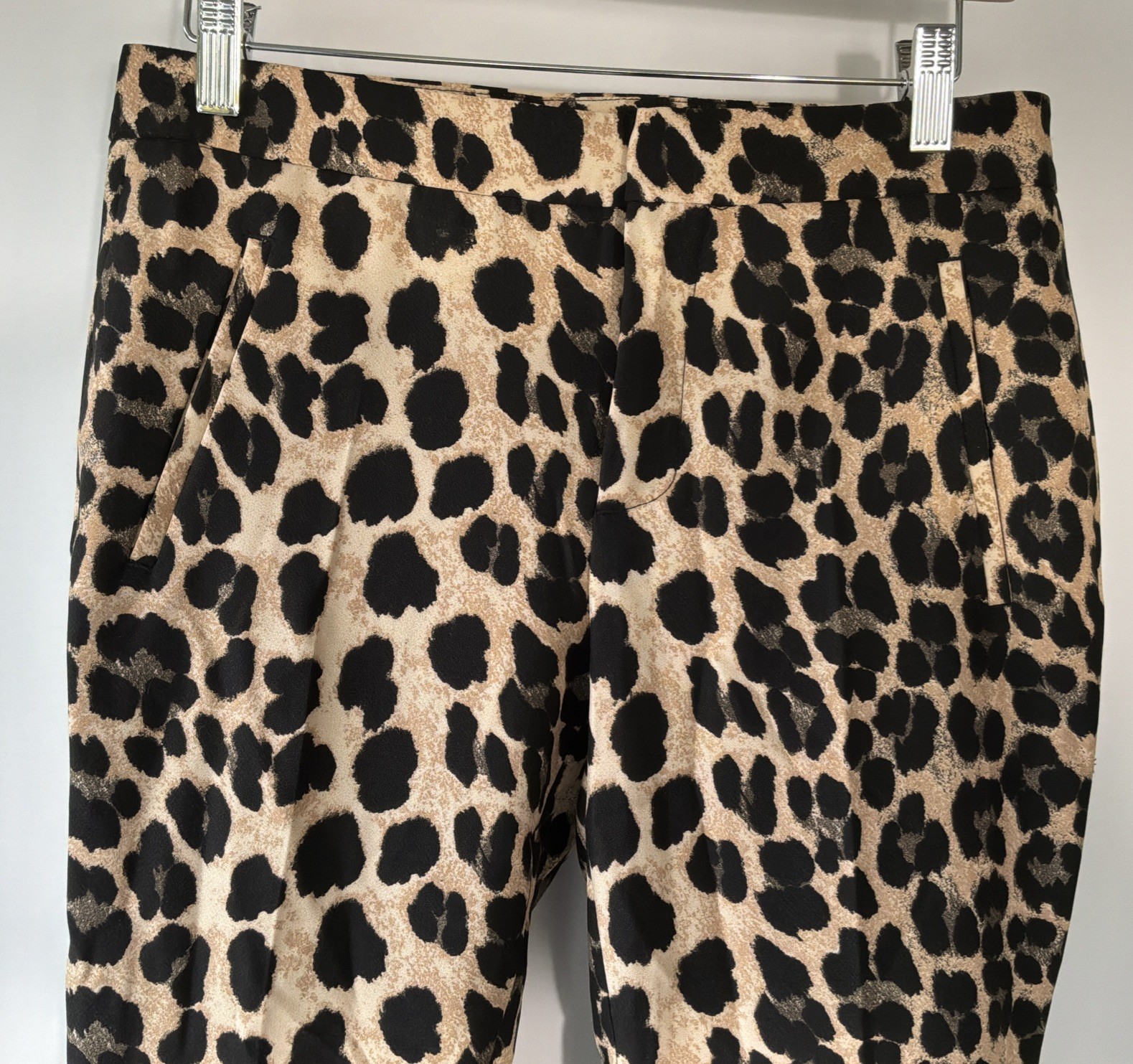 Zara Basic Mini Flare Leopard Pants Stretchy Wome… - image 3