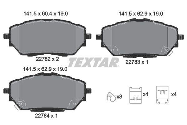 Bremsbelagsatz Scheibenbremse Q+ Textar 2278201 FüR HR Toyota Corolla VAN NGX10_-image
