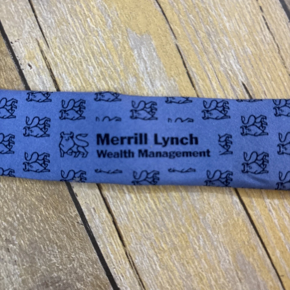 Corbata Vineyard Vines azul seda Merrill Lynch Foto 4 de 4