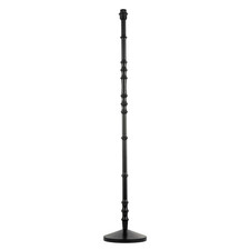 Classic Black Wood Floor Lamp Base with Sleek Reeded Stem Pole Design by Happ...
