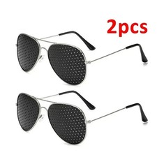 2pc Small Hole Glasses Eyes Correction Exercise Eyesight Care Improvement Unisex