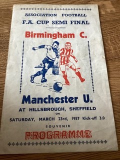Manchester United v Birmingham City 1956/57 FA Cup Semi Final Souvenir/Pirate