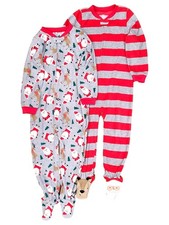 Carters Toddler Boys 2PC Sleeper Set Santa Claus  Stripe Christmas Pajamas 2T