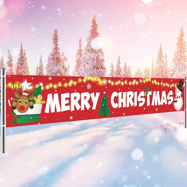 Weihnachten Banner, Rot Weihnachts Banner Outdoor, Merry Christmas Banner, Weihn-image