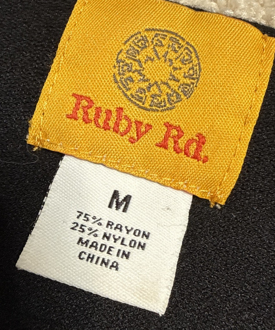 Ruby Rd Black Sequin Sweater Cardigan Stretch M 3… - image 5