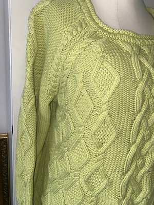 Ladies Apple Green Jumper Green M Cosy Cotton High Quality Very Good