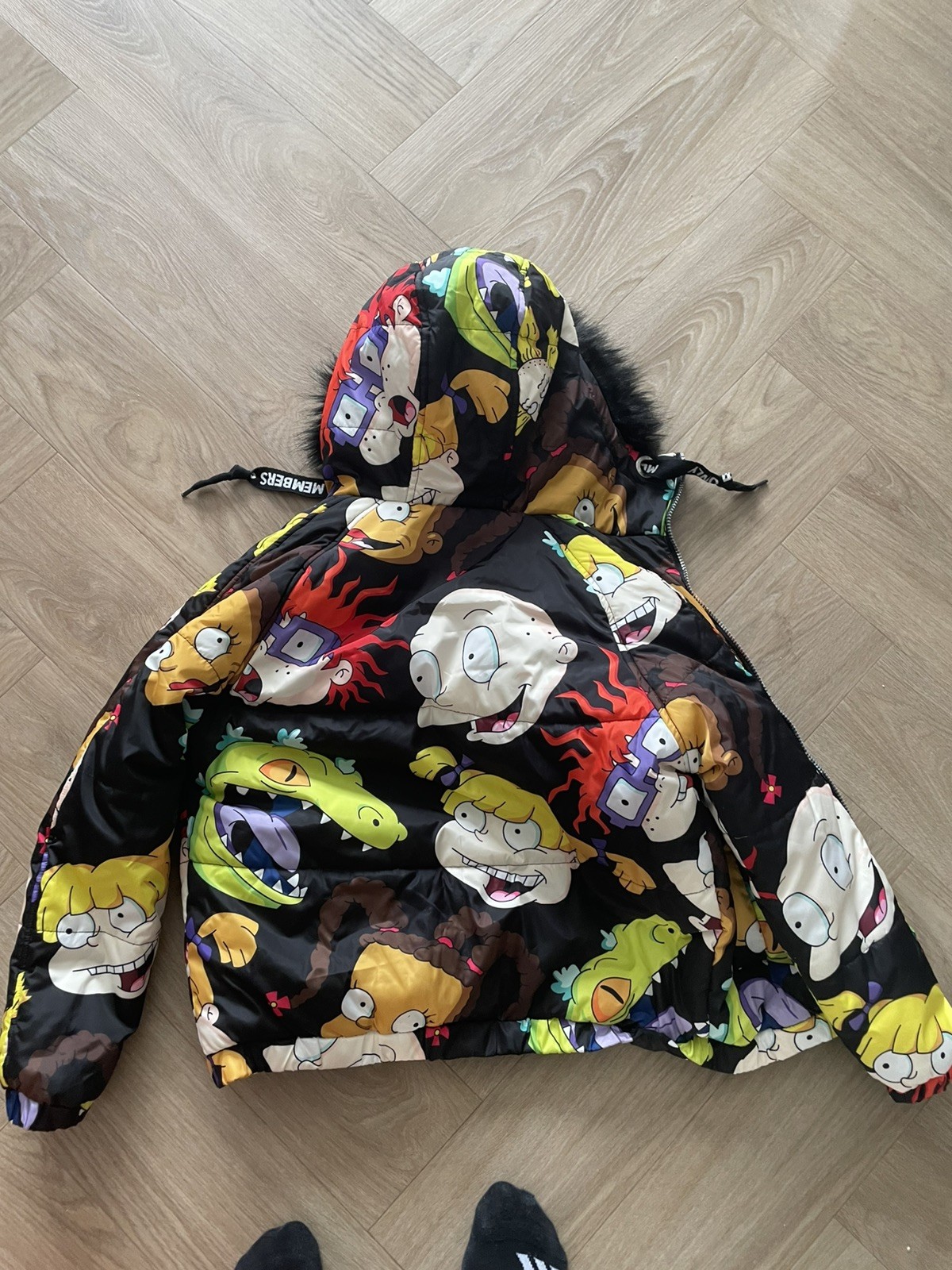 Rare Nickelodeon Cartoon Puffer Jacket M Rugrats Chucky Tommy Ren n Stimpy Rocko image 8