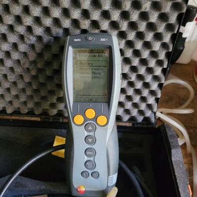 Testo 330-1 combustion analyzer and manometer kit for oil, gas, coal, etc