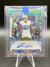 Justin Eboigbe Rookie 2024 Panini Contenders Rookie Ticket Green Auto Chargers