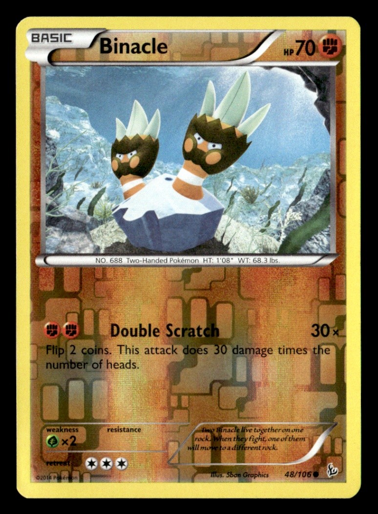 Binacle Common Reverse Holo XY - Flashfire 48/106 LP Pokémon TCG