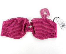 NWT Bikini Top Swim Pink Crochet Removable Straps Pads Swim SZ 36B