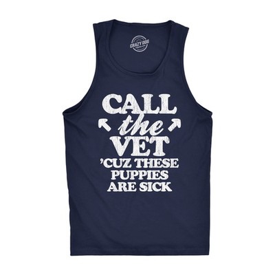 Mens Fitness Tank Call The Vet Cuz These Puppies Are Sick Tanktop Funny Guns