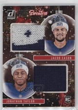 2020 Donruss Rookie Holiday Sweaters Duals Jacob Eason Jonathan Taylor 0yj6