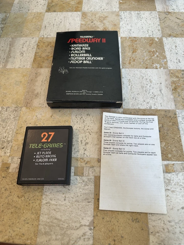 Sears Telegames Speedway II Atari 2600 CIB Complete w/ Box Manual GateFold  - Image 4 of 4
