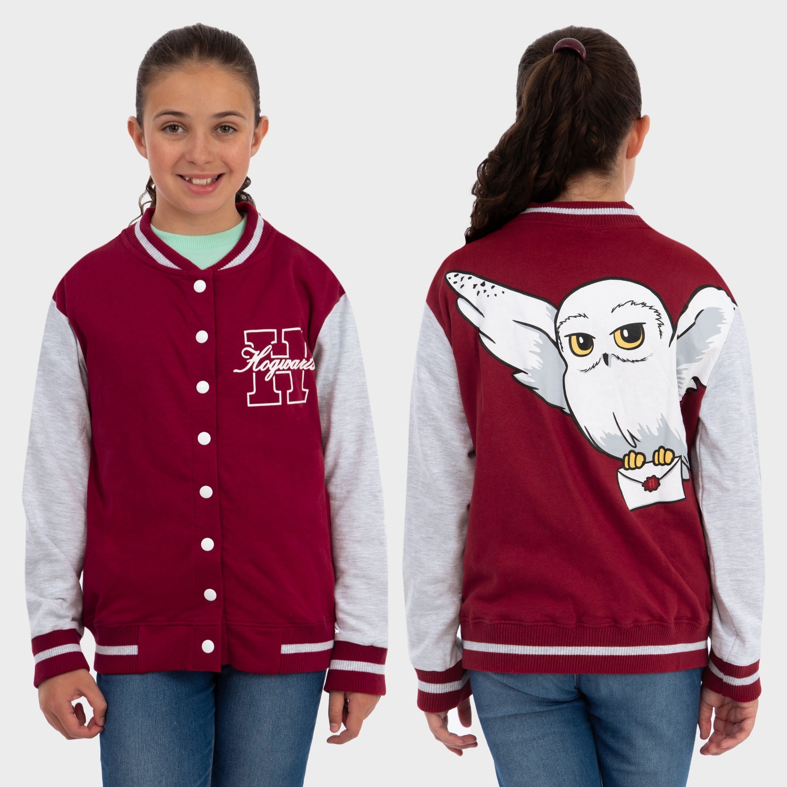 Chaqueta de bombardero Harry Potter | Chaqueta universitaria Hogwarts para niños | Chaqueta roja para niñas