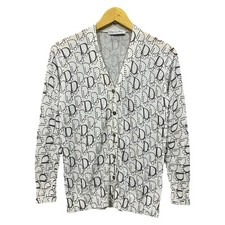 Vintage Christian Dior Paris Monogram Vneck Light Cardigan Sweater