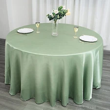 Sage Green 120" ROUND Satin TABLECLOTH Wedding Party Home Kitchen Tabletop Home