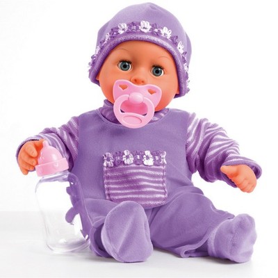 Bayer Design Puppe First Words Baby 38 cm mit Zubehör lila NEU