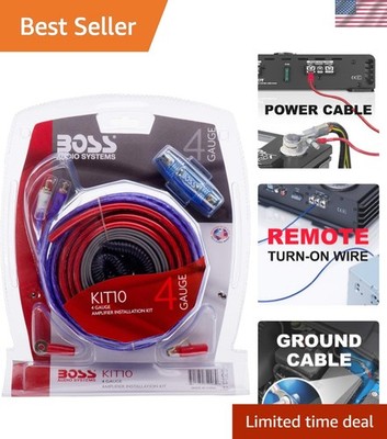 4 Gauge Amplifier Installation Wiring Kit - Car Audio Power & Connection Set,...