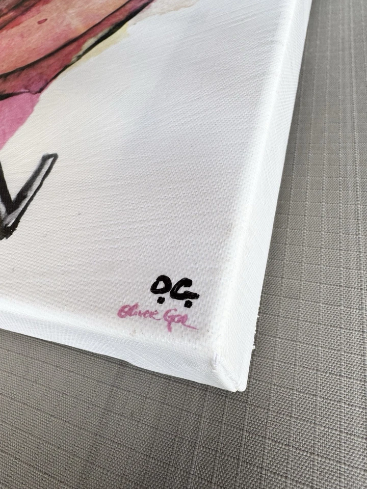 Vtg Oliver GAL Artist Co USA made Acrylic Original Painting XL Louis V 2014 - Image 2 of 4