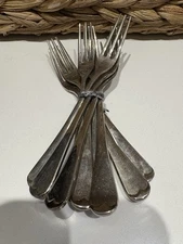 Vintage Silver Plated Forks Set of 7, Antique Dinnerware, Kitchen Utensils