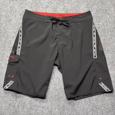Pelagic Board Shorts Mens 38 Black High Performance Fishing Athletic Water Swim