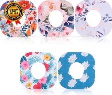25 Sheets Adhesive Patches for Dexcom G7 Waterproof Flower Theme Tape