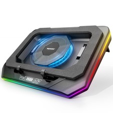 RGB Laptop Cooling Pad with LED Touch Screen, 3500 RPM Turbofan Notebook Cool...