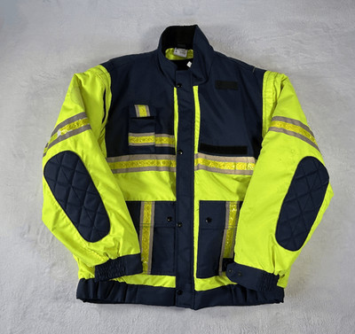 Allmed First Responders Hi-Vis Reflective Heavy Insulated Jacket Size XL Yellow