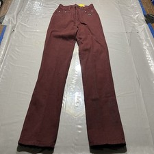 Vintage Rockies Ladies Western Bareback Tapered Jeans 25/1 x 34 Maroon USA Made