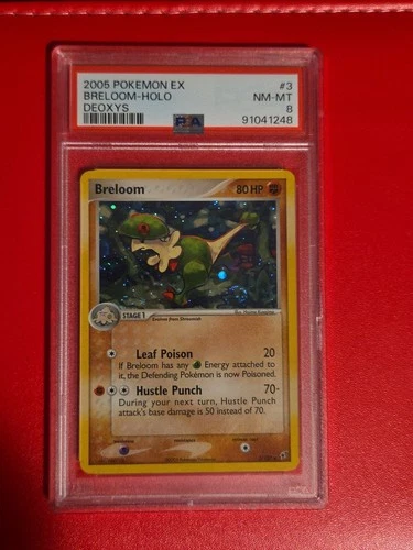 2005 POKEMON EX DEOXYS #3 BRELOOM-HOLO PSA 8
