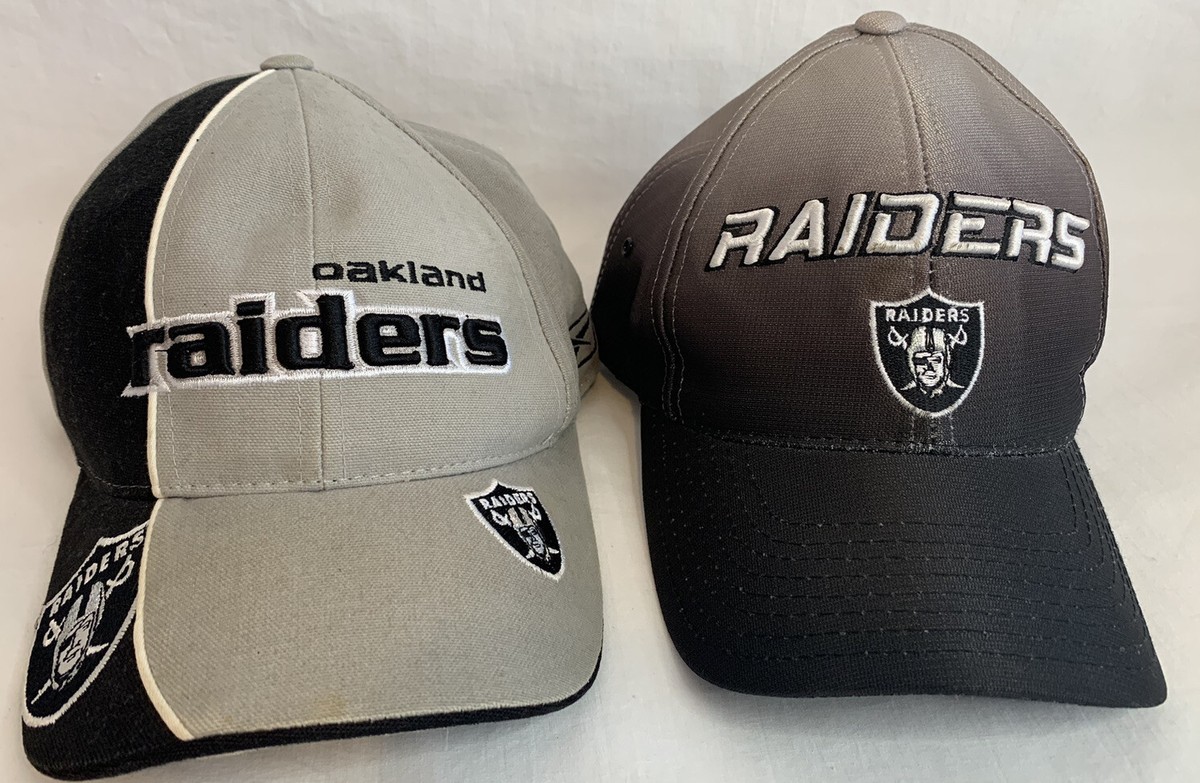 Lot of (2) Oakland L.A Raiders Authentic Pro Line NFL Hats Reebok