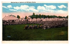 Delivering A Lecture At Military Camp C1910s WB Postcard AE23