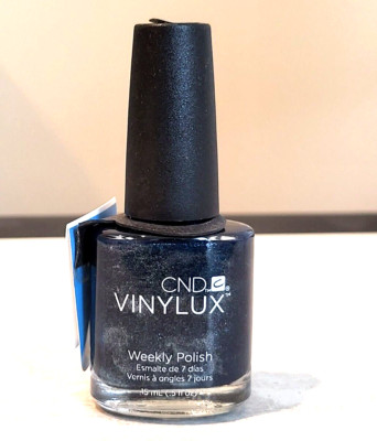 CND Vinylux Weekly Nail Polish 131 Midnight Swim - dark blue glitter/shimmer