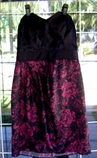 New Empire Waist Elle Strapless Satiny Floral Dress Sz. 2  30" Bust