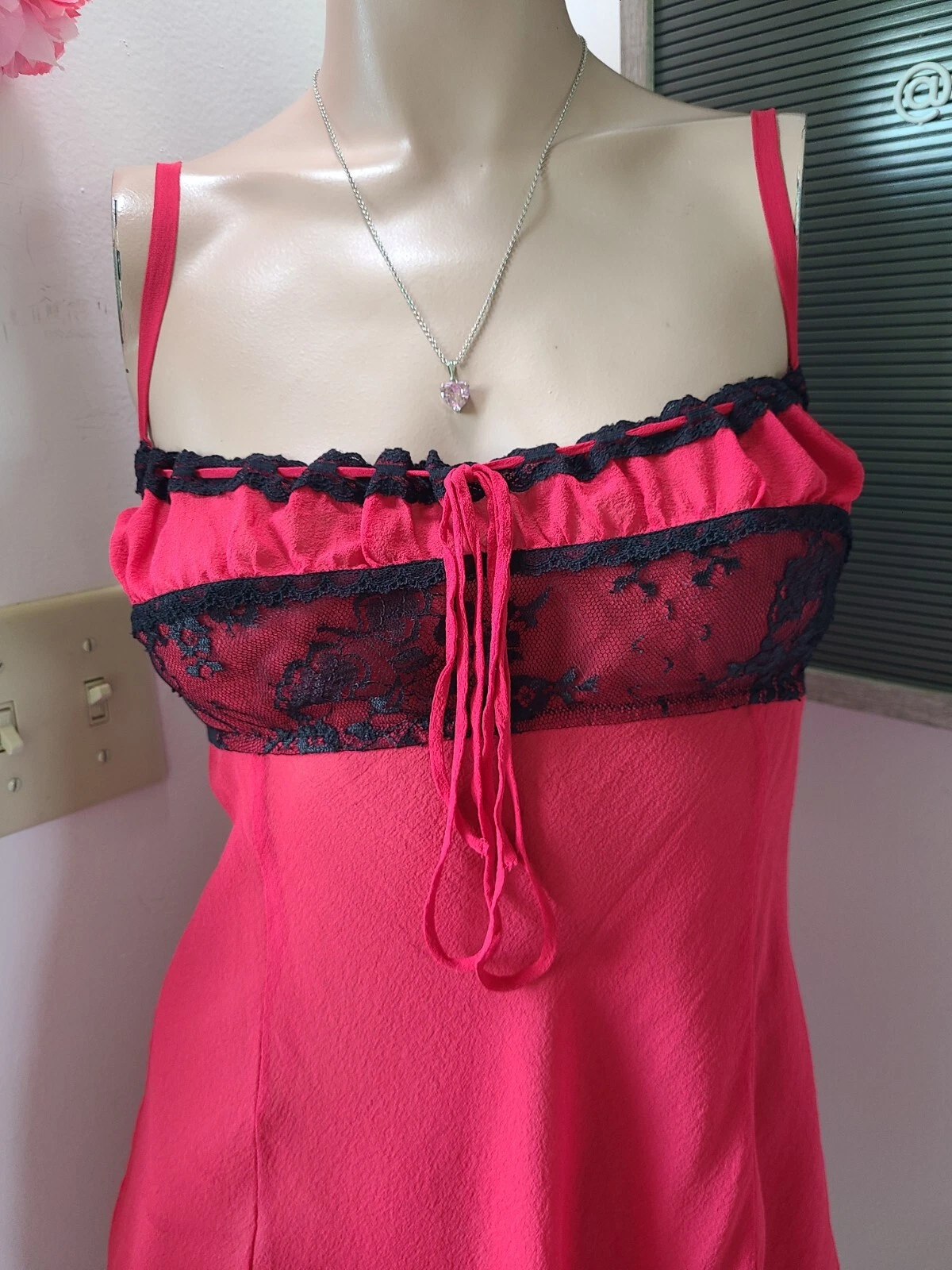 UNDERCOVER Abito slip Victoria's Secret Y2K 100% seta cameriera taglia M ❤️