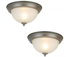 11 in. 1-Light Oil Rubbed Bronze Flush Mount Ceiling Light 2-Pack 