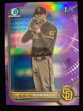 2022 Bowman Chrome Draft ADAM MAZUR 1st Rookie PURPLE REFRACTOR #/250 Marlins RC
