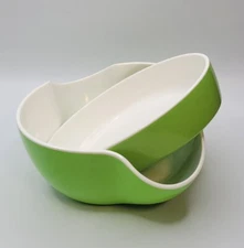 Melamine Double Dish Snack Serving Bowl •Nut/Olive/Candy •Shell/Wrapper Discard